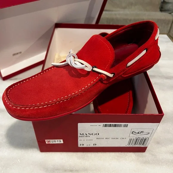 Salvatore Ferragamo Shoes Mens Red Suede Salvatore Ferragamo